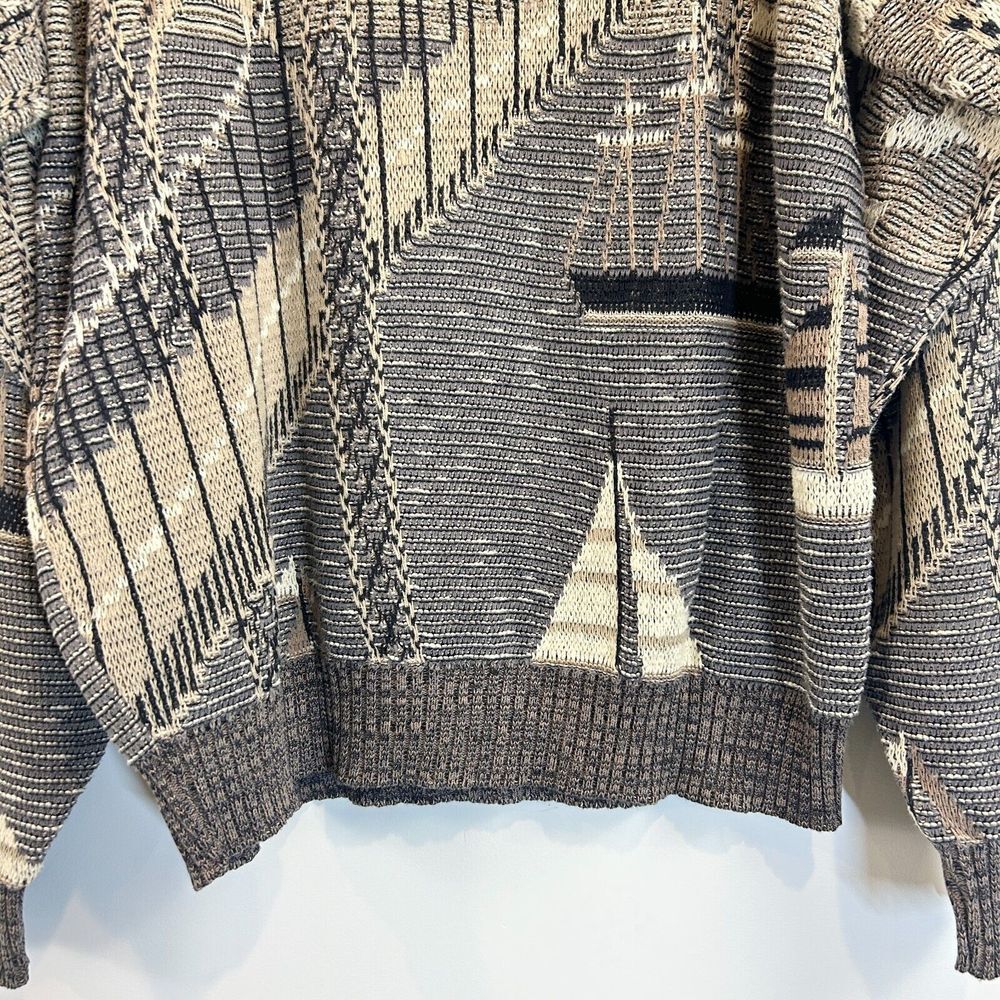Vintage Bachrach Sweater Womens Brown Fair Isle Yacht Knit Hippie‎ Boho Grandma - Picture 6 of 10
